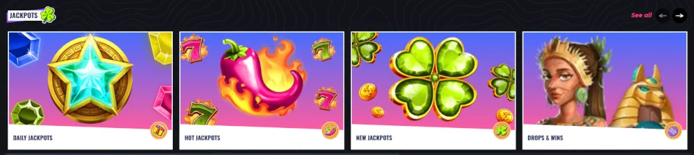 Categorie jackpot di Lunubet, inclusi giochi jackpot giornalieri e caldi